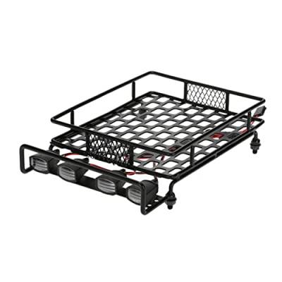 XEBRAD Upgrade Teile Metall Dach Rack 2 Weiß Rot Licht, for Traxxas, for HSP Dachgepäckträger für Spielzeugautos von XEBRAD
